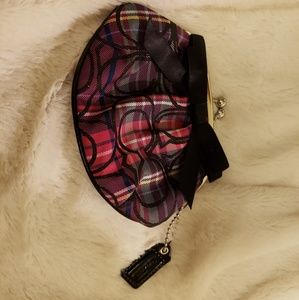 Purple and Pink Plaid Coach Coin Purse